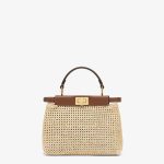 Fendi Peekaboo Mini Brown leather and macramé bag